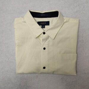 Roark Shirt Mens M Yellow Solid Short Sleeve Button Up Classic Fit Casual